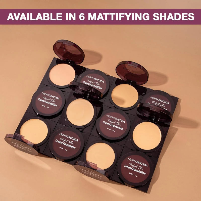 Hilary Rhoda Perfect Skin Cream Foundation | Buildable Coverage & Lightweight | Waterproof & Matte Finish | Blendable Foundation - 8.5g (Honey - Shade 06) thumbnail 6